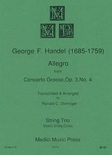 Allegro, Op. 3, #4 Violin, Viola, Cello Trio cover